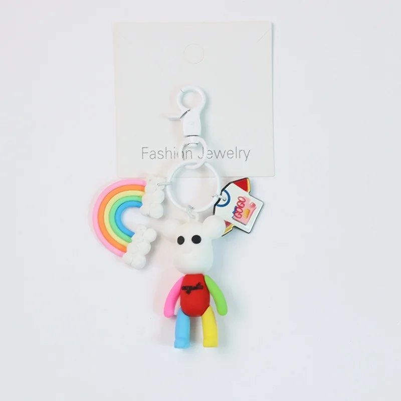 Creativity Silicone Violent Bear Keychains Cute Gift Key Chain Car Bags Pendant Accessory Key Ring Boyfriend Gift Wholesale