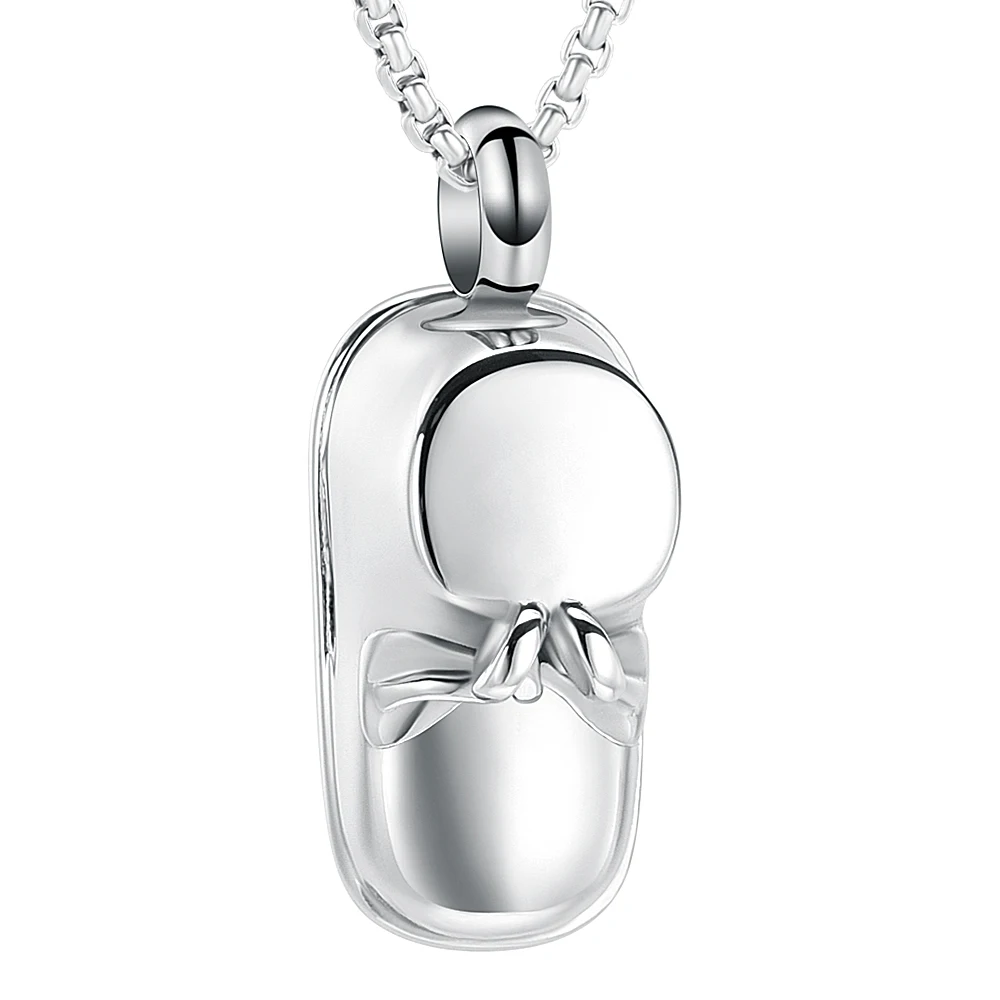 Baby Shoe Stainless Steel Cremation Jewelry Keepsake Pendant Women Men Memorial Urn Necklace For Ashes