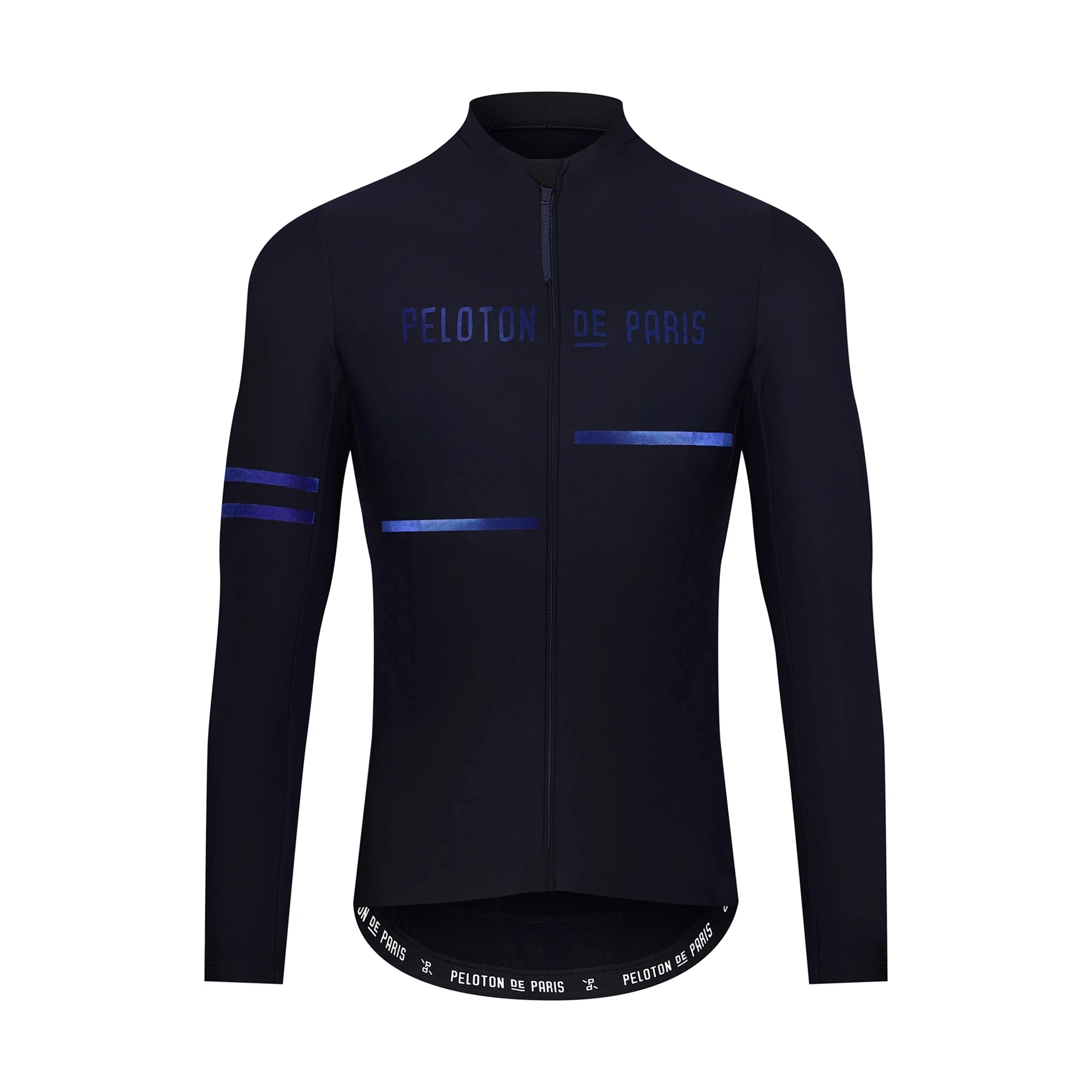 PELOTON DE PARIS Spring/Autumn Mens Long SLeeve Thin Jacket Proprietary Race-fit Cycling Jersey Black Bib Pants Ciclismo Maillot