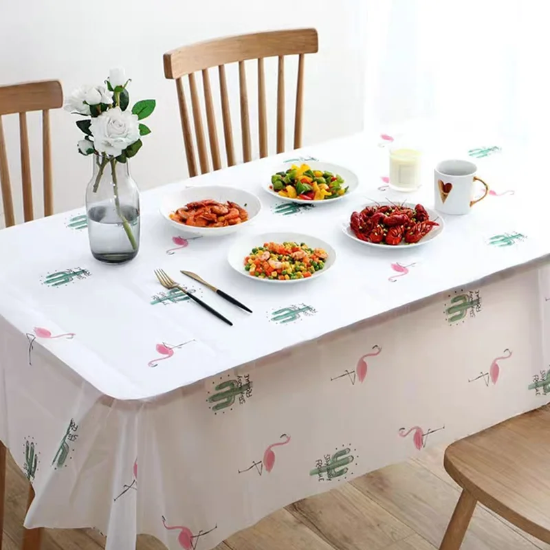 Rectangular PEVA Waterproof And Oil-Proof Tablecloth Is Specially Designed For Party Home Dining