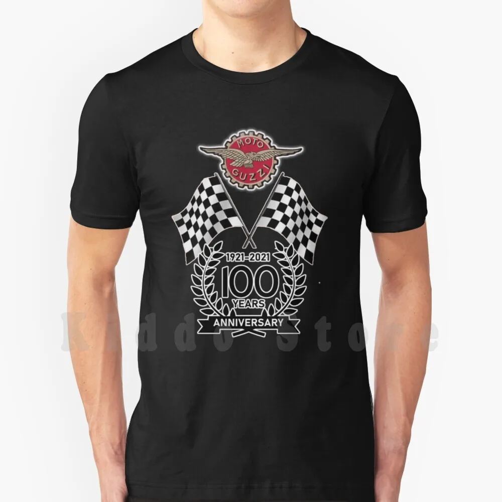 Moto Guzzi 100th Anniversary Celeration Chequered Flag T Shirt DIY Big Size 100% Cotton Moto Guzzi California Corsa Griso Le