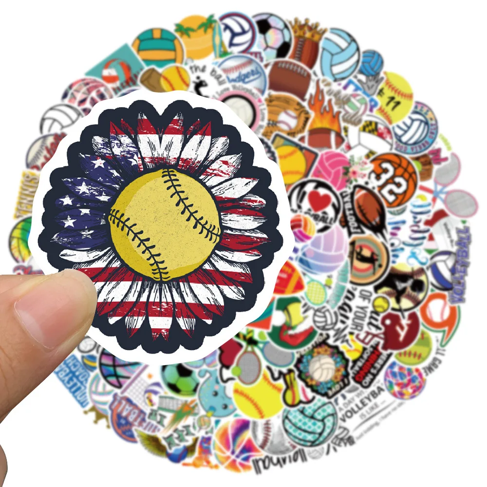 10/30/50/100PCS adesivi per giochi di palla sport all'aria aperta pallavolo calcio Baseball per la decorazione Cartoon Graffiti Decal Sticker F5