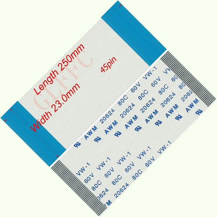 18pin 0.5pitch 40mm-220mm A-type Flexible Flat Cable FFC awm 20624 ROHS for TTL LCD DVD Computer