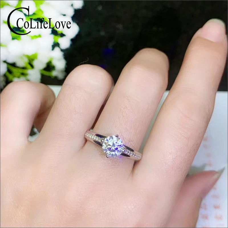 CoLife Jewelry Fashion Moissanite Engagement Ring 1ct 2ct 3ct D Color Moissanite Wedding Ring 925 Silver Gemstone Jewelry