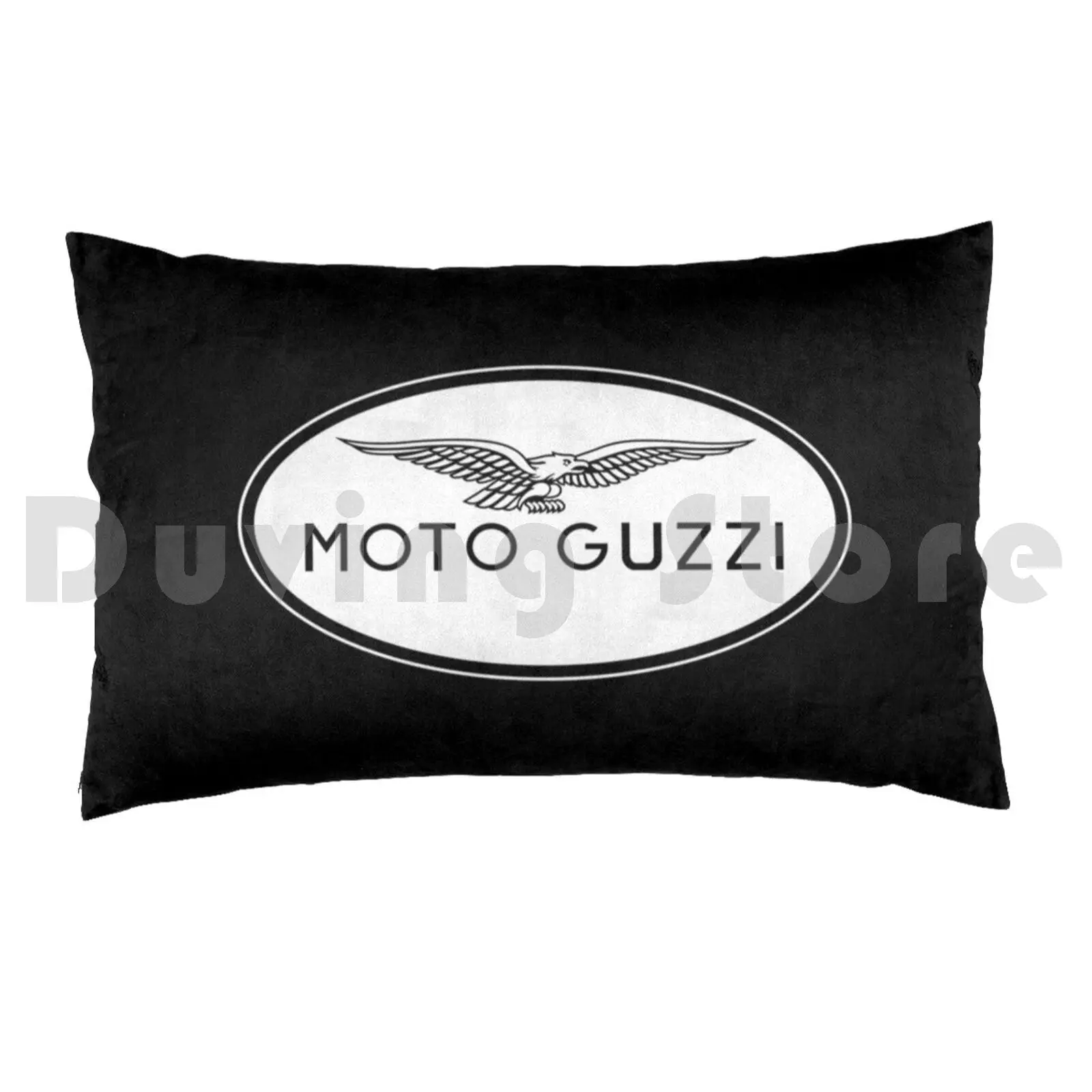 Moto Guzzi Fan Art Logo White Vintage Pillow Case Printed 35x50 Moto Guzzy Moto Guzzi Classic Classics Bike