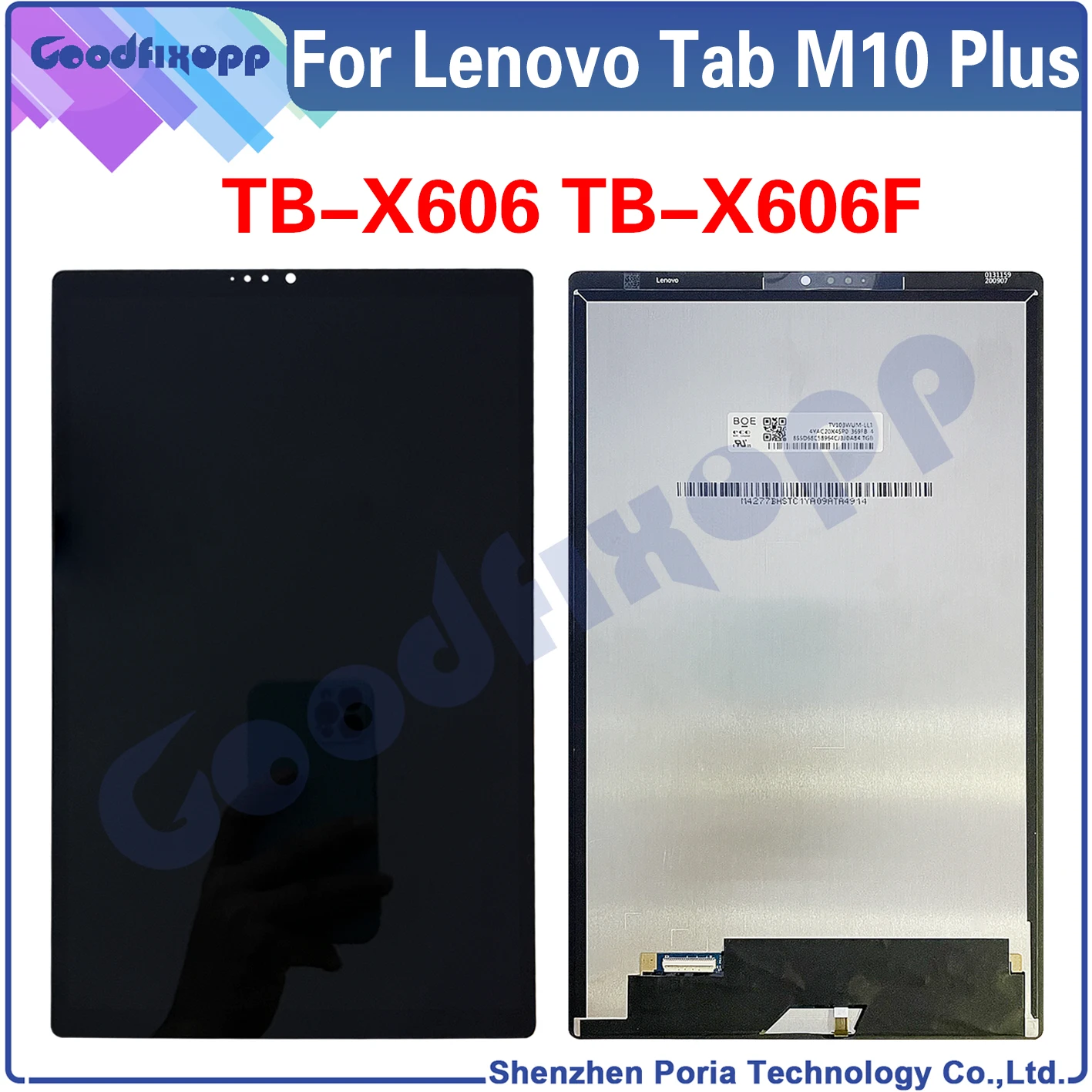 

For Lenovo M10 Plus TB X606 TB-X606 TB-X606F M10Plus LCD Display Touch Screen Digitizer Assembly Repair Parts Replacement