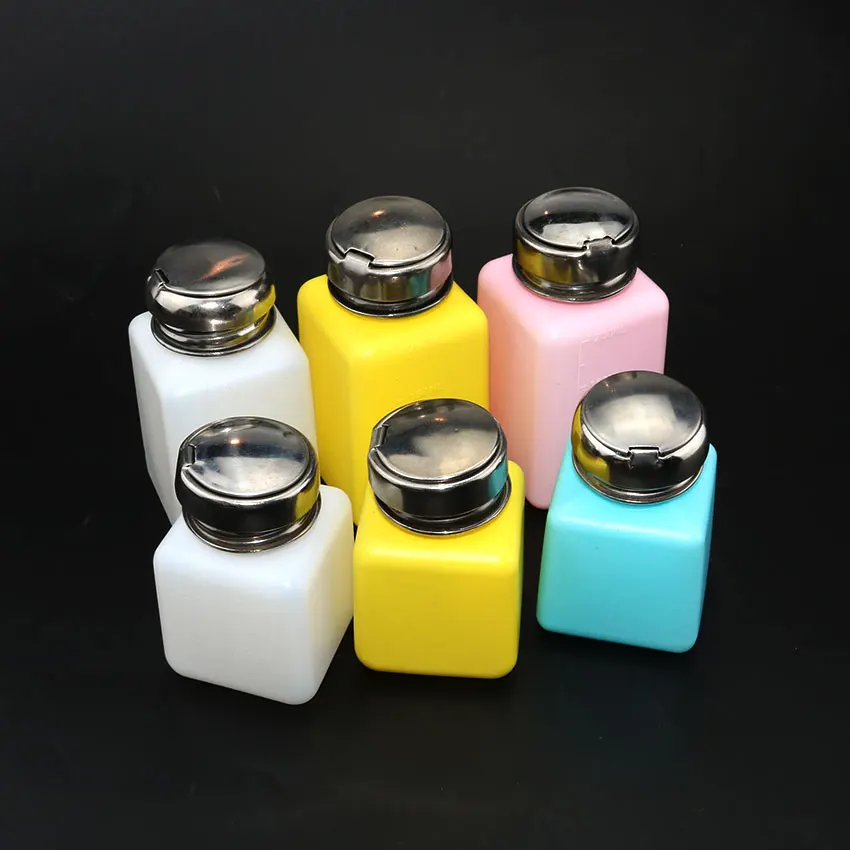 

100/200ML Portable Press Empty Refillable Bottle Liquid Alcohol Pump UV Gel Nail Polish Cleaner Acetone Water Remover Dispenser