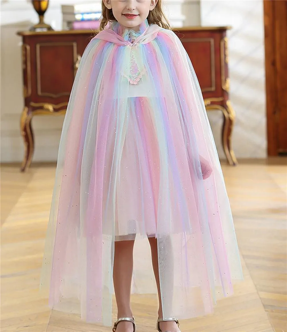 High-end Rainbow Gradient Color Soft Mesh Tulle Lace Designer Fabrics DIY Sewing Scarf veil Skirt Dress Wedding Party Decoration