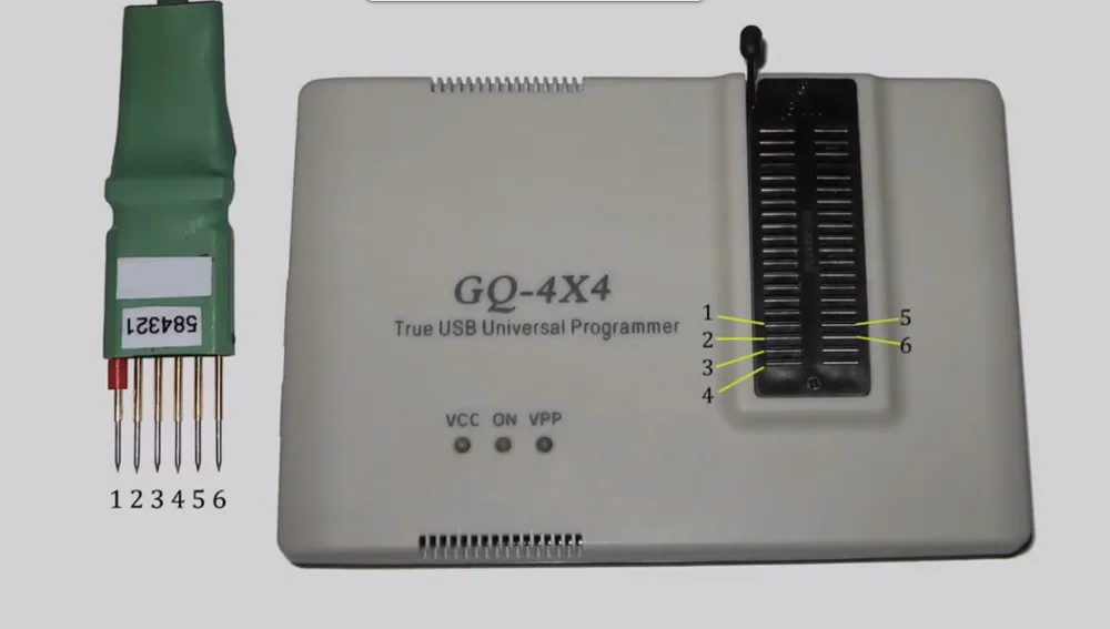 Reprogram Toyota Prius Combination Meter Odometer,by GQ-4X V4 EPROM Programmer and  2.54mm 6 position pogo adapter for Toyota