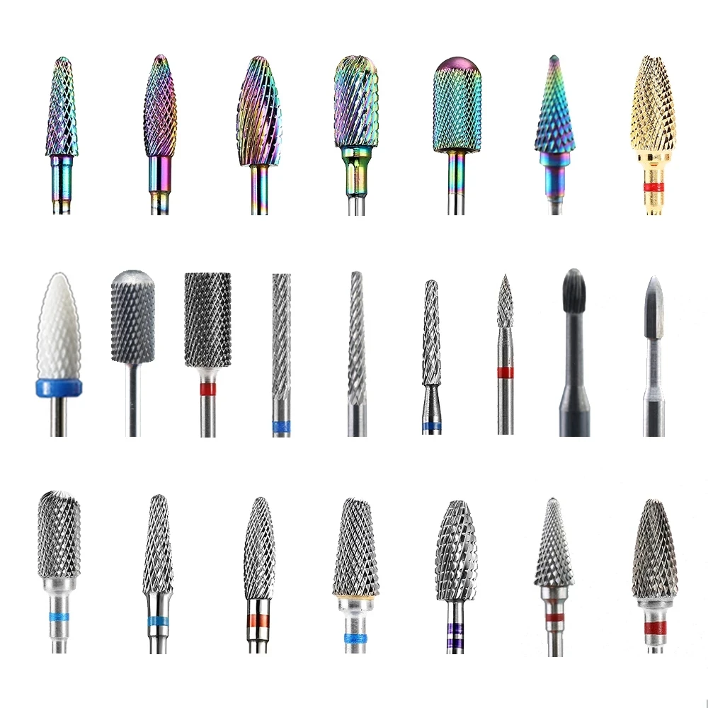 Carbide Tungsten Ceramic Nail Drill Bit Burr Milling Cutter For Manicure Machine Electric Bits Milling Cutter For Nail Tools