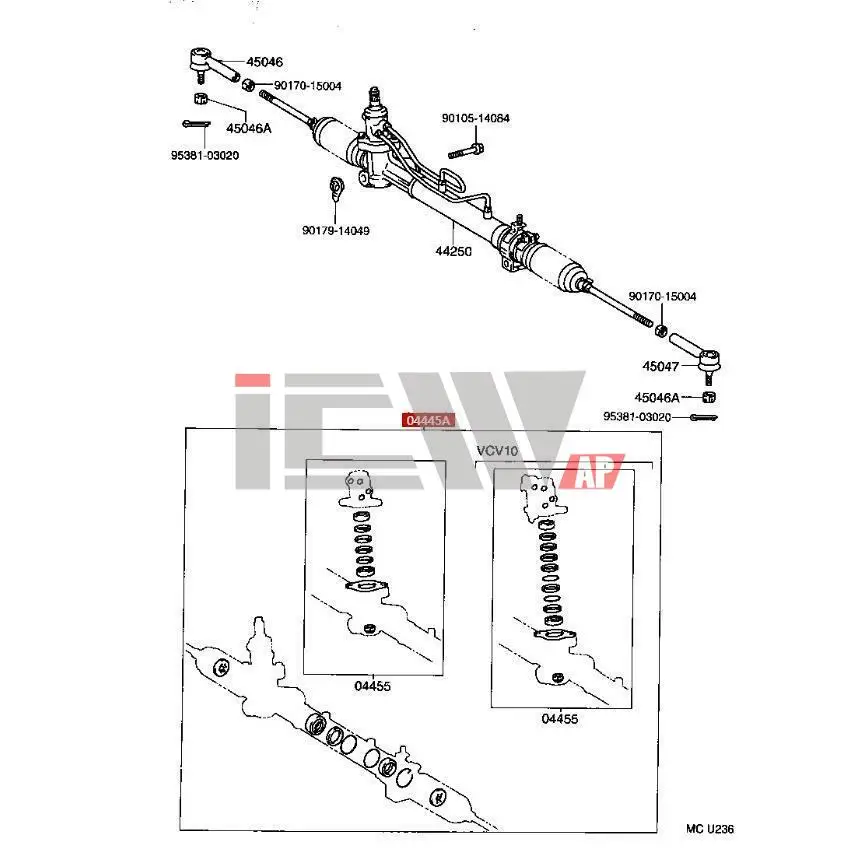 Auto Power steering assembly kit gasket For Toyota SCEPTER CAMRY 91-96 ES300