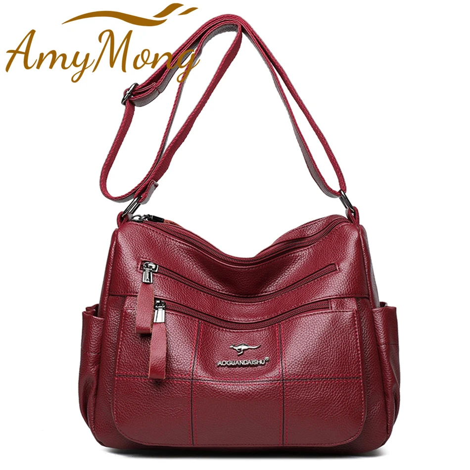 Classic Shoulder Bags High Quality Multi Pockets Soft Leather Crossbody Bags for Women 2024 Designer Luxury Handbags Purses