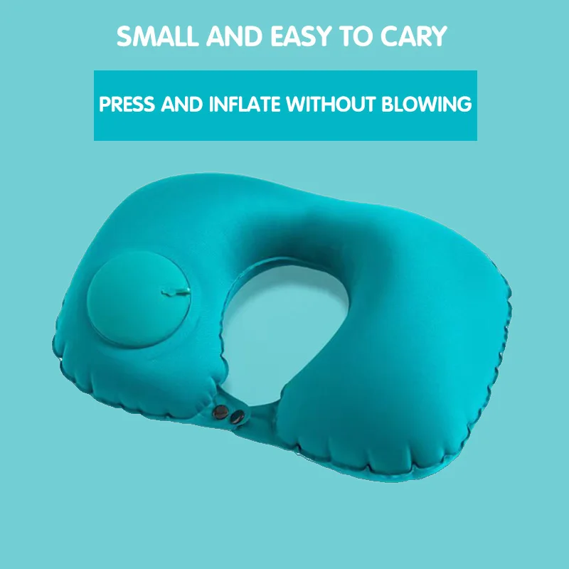 U Shaped Pillows Cushion Shoulder Relax Portable Inflatable Neck Protection Travel Aircraft High Speed Rail Office Storage Bag