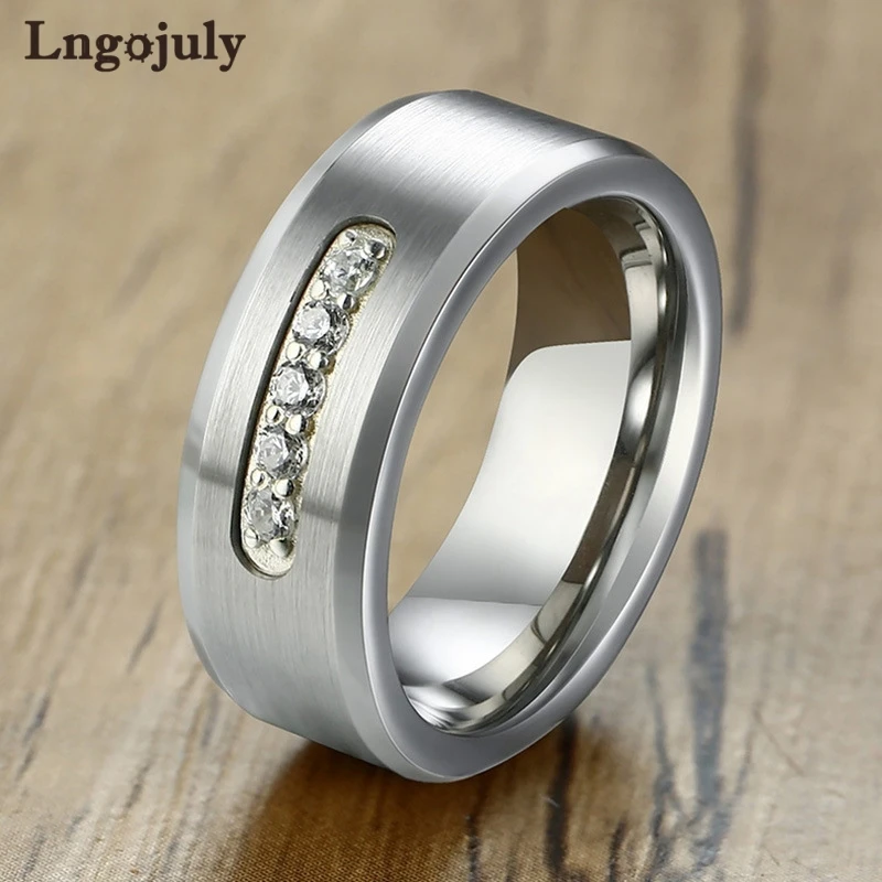 Cincin Fashion Pria Cincin Tungsten Karbida Cincin Pernikahan Perhiasan Ulang Tahun Cincin Tungsten Hadiah untuk Perhiasan Pesta Pengantin Pria