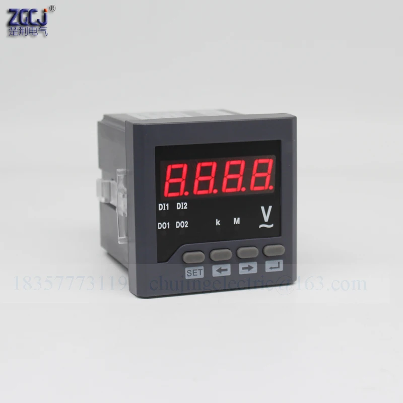 true RMS digital AC voltage panel meter 72x72 digital voltmeter digital with 2 relay alarm output and RS485 communication