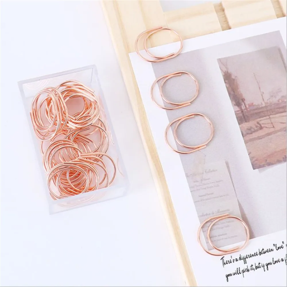 Mix Gold Silver Rose Gold Color Clip Notebook Memo Pad Bookmark Binder Paperclips Office Stationery Office Acc Student Supplies