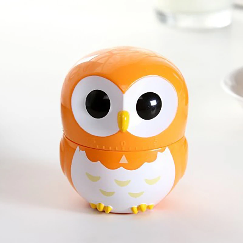 Cartoon Owl Learning Mechanical Time Timer 60 Minutes Kitchen Cooking Oven Mechanical Timer Countdown Clock Home Decor