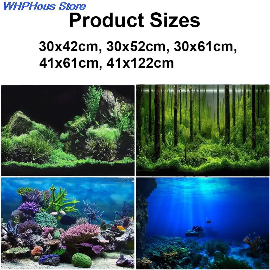 Hot Aquarium Background Poster 3D PVC Adhesive Sticker Fish Tank Underwater World Backdrop Decoration Paper Landscape Wallpaper