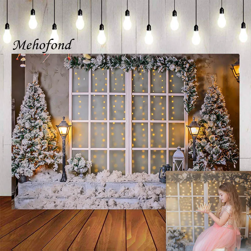 

Mehofond Photography Background Winter Snowflake Christmas Tree Lamp Party Family Kids Portrait Decor Backdrop Photo Studio Prop