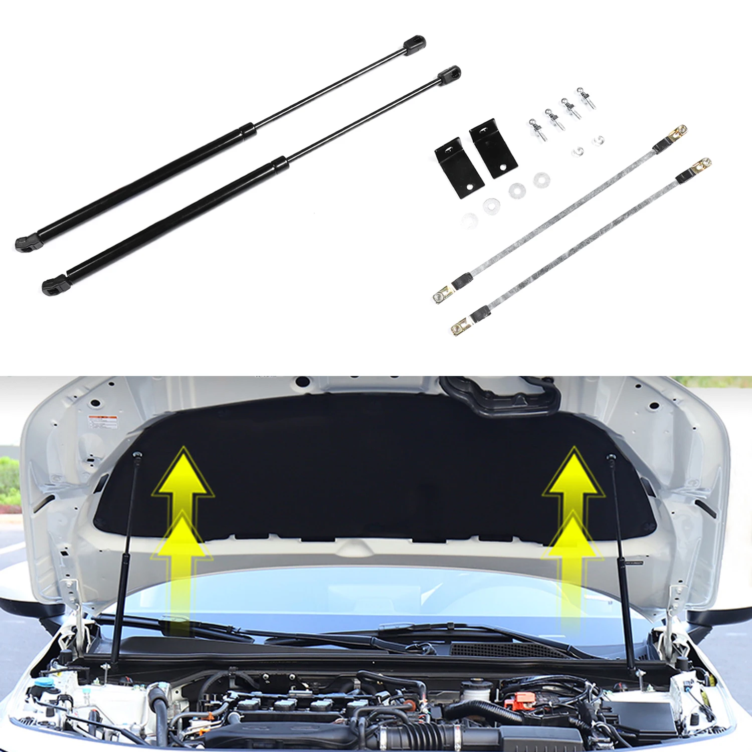 Fit For Honda Civic 2021 2022 Car Accessories Stainless Front Engine Cover Hood Shock Lift Struts Bar Support Arm Gas Spring