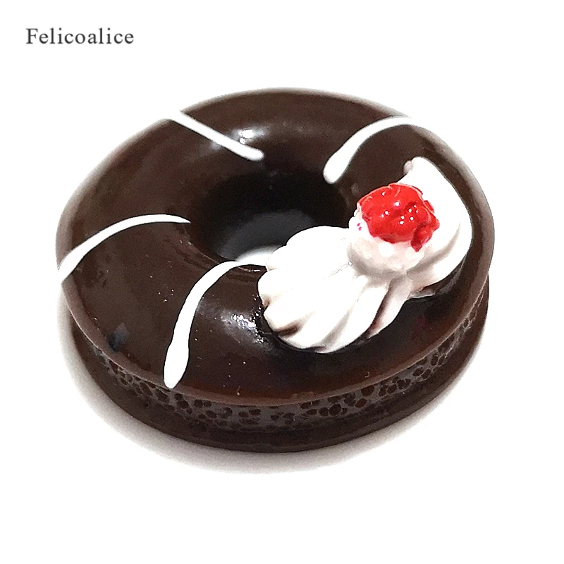 8 teile/beutel Nette Harz Donuts Charme Für Schleim Füllstoff DIY Kuchen Ornament Telefon Dekoration Harz Charme Schleim Liefert Küche Spielzeug