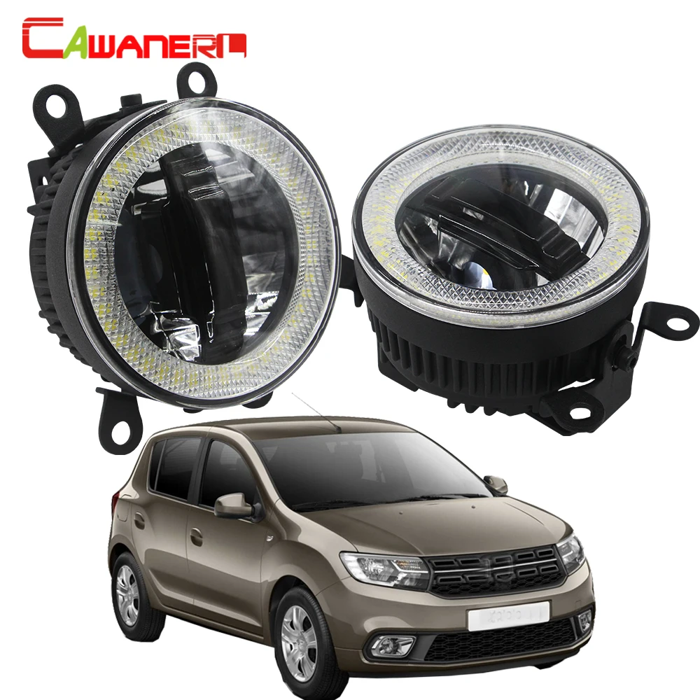 

Cawanerl For 2008-2015 Dacia Sandero Hatchback Car LED Light Kit Fog Light Daytime Running Lamp DRL Angel Eye Bulb 12V Styling