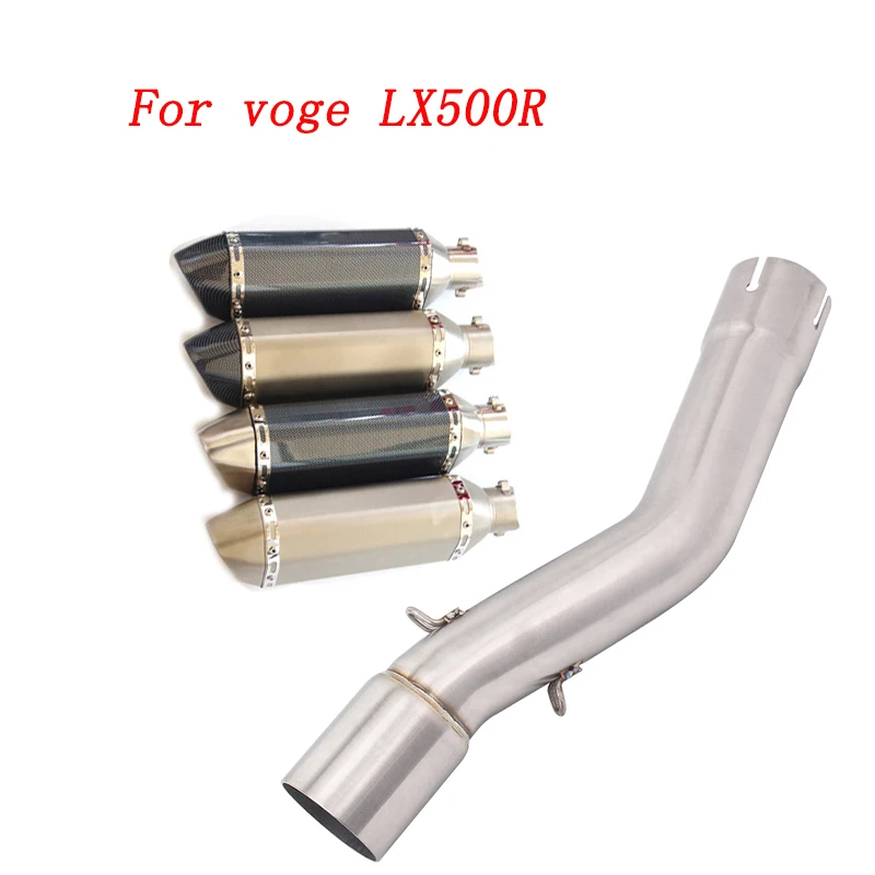 

Slip On Motorcycle Exhaust Mid Connect Pipe And 51mm Muffler Stainless Steel Exhaust System For Voge LX500R All Years