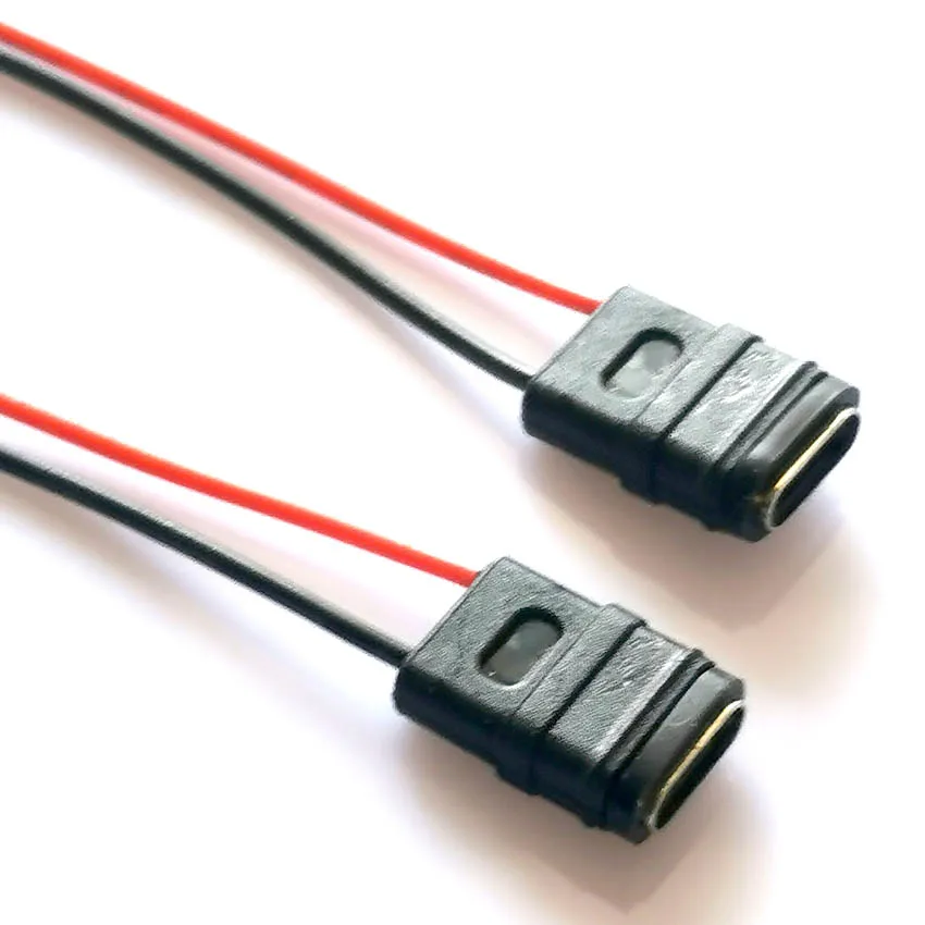 

10Pcs USB 3.1 Connector Type-C 8Pin 2 Welding Wire Female Waterproof Female Socket Rubber Ring High Current Fast Charging port