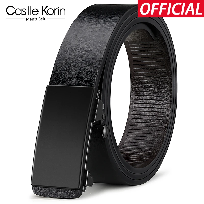 

Men's belt leather toothless automatic buckle belt brand-name high-end simple casual young and middle-aged business belt