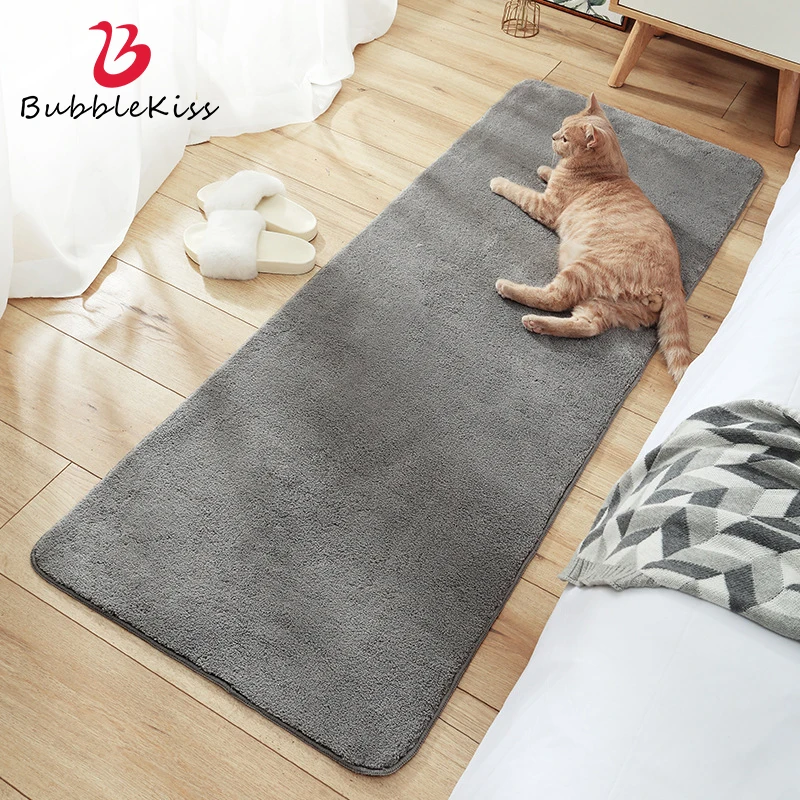 

Bubble Kiss Imitation Cashmere Bedside Carpet Thicken Fluffy Water Absorption Living Room Area Rugs White Home Decor Floor Mats