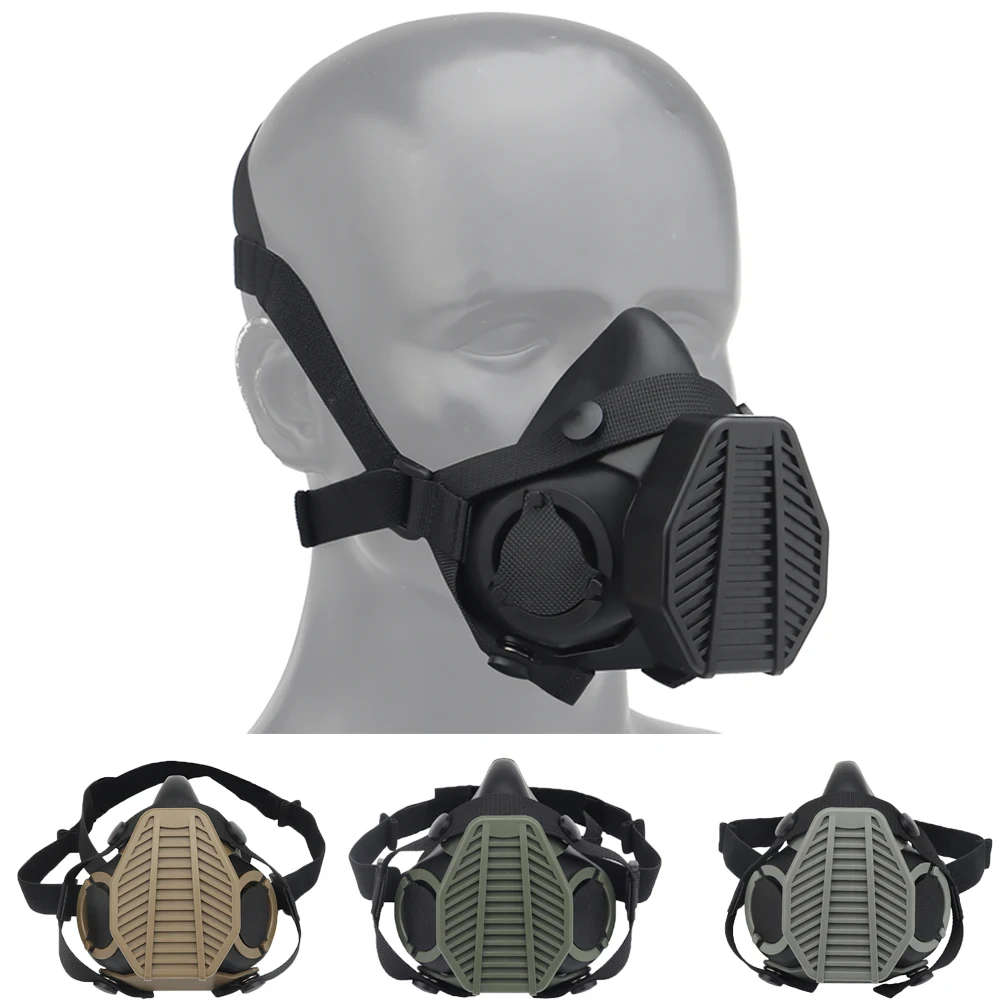 Special Tactical Respirator Mask Half Face Gas Mask Replaceable Filter for Militar Hunting Airsoft Paintball CS Game Equipment