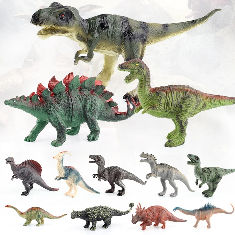 10Pcs Simulation Vivid Dinosaur World Model Toy Tyrannical Raptor Rex Bruron 13 Designs Dinosaur Figure