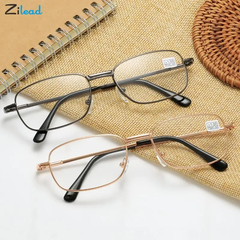 Zilead Glass Lens Reading Glasses Men Women Clear Presbyopic Magnifying Reading Eyeglasses Frame Diopter +1+1.5+2+2.5+3+3.5+4