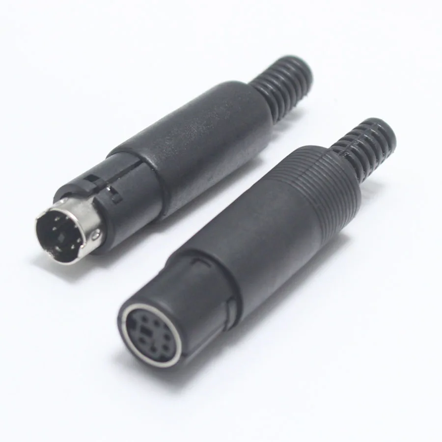 1Pcs Mini Din 3 4 5 6 7 8 9 Pin Male Plug With Plastic Handle Adapter Soldering Cables DIY Connector