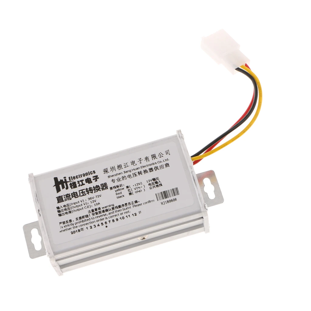 Dc/dcコンバーターレギュレーター減速機36v-72v dc 12v 10a 120wにステップダウン防水電源変圧器ボルトモジュール