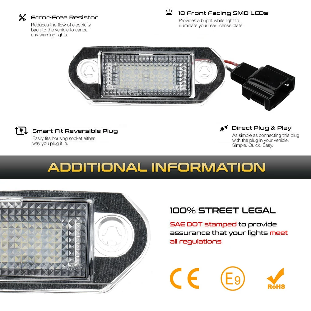 LED carro matrícula luz de placa, lâmpadas, iluminação automática para VW Golf, MK3, MK3, MK3, MK3, 2, 3, Vento, A3, Jetta, MK3, Skoda, Octavia I,