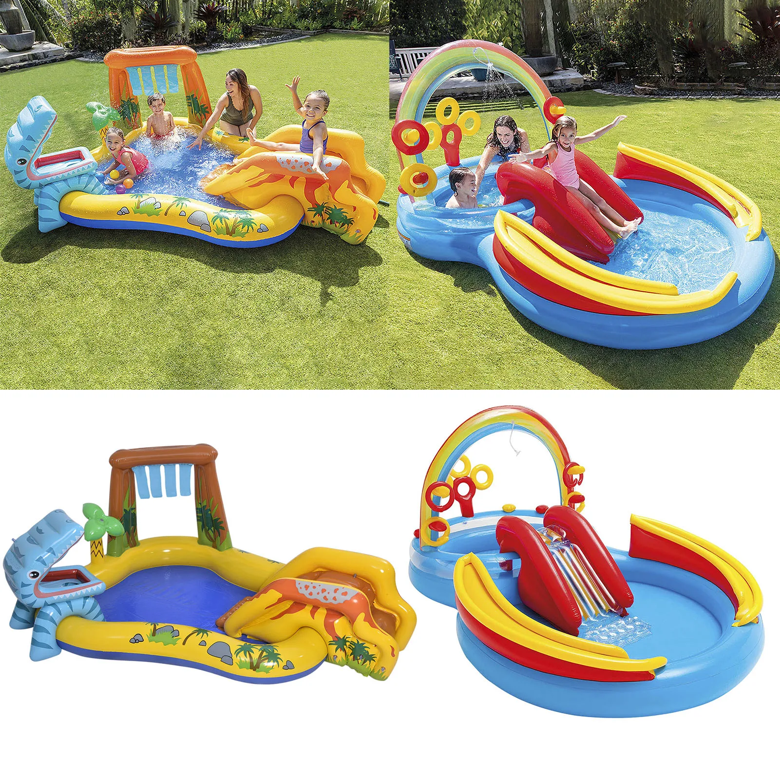 Dinosaur Iatable Play Center Spray Water Swimming Pool Blow Up Outdoor Summer Water Fun Paddling Pool For Kids