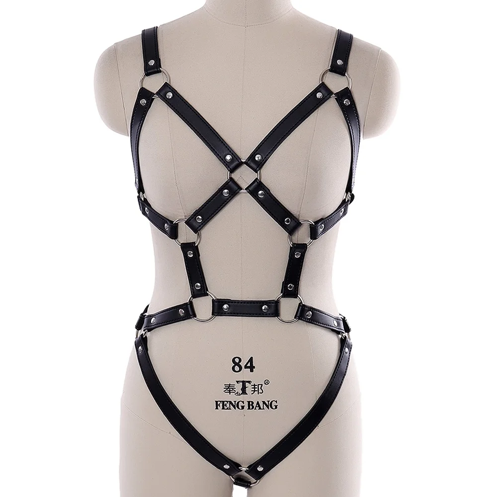 

Bdsm Harness For Leather Garter Belts Underwear Erotic Stocking Sexy Lingerie Goth Punk Waistband Accessories Suspender Cage Bra