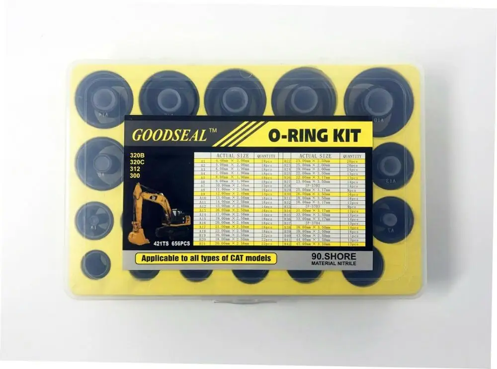 

The O-Ring kit is suitable for caterpillar CAT 656pcs Excavator E320 E320B E320C E312 E300 kit