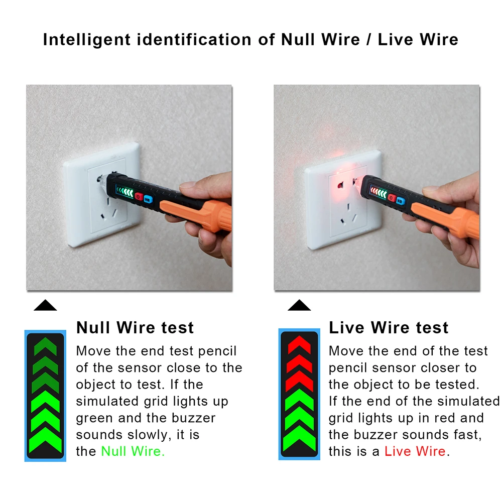 Non-contact Voltage Detector 12-1000V Sensitivity Pen Meter Socket Wall Electric Power Sensor Tester Voltage Indicator Voltmeter