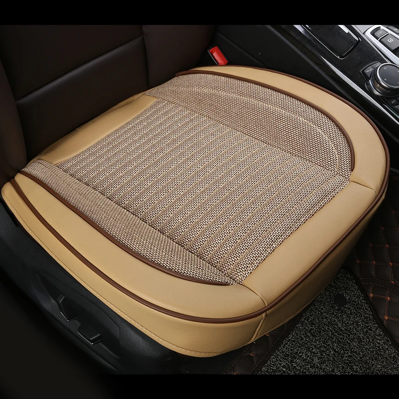 3D Leather Line Car Seat Cover Linen All-purpose Breathable Protection Cushion For Most Sedans SUV Auto Interior Accessories