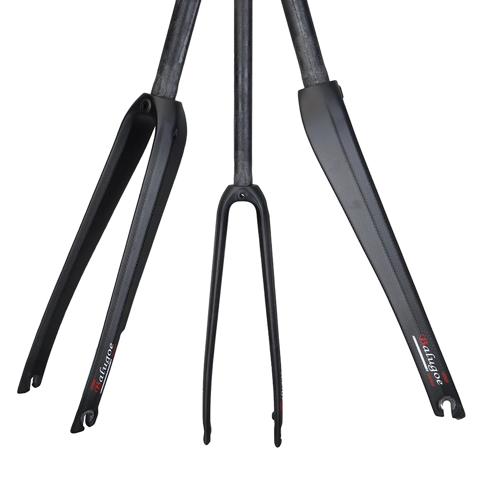 Widelec rowerowy szosowy 3k z włókna węglowego 28.6mm rower szosowy twardy widelec części rowerowe 1-1/8 "calowy hamulec tarczowy max 700*23/25/28C
