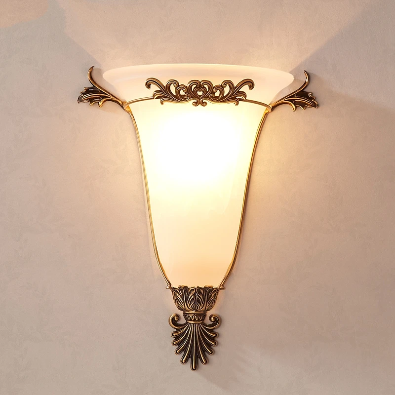 

European Retro Wall Lamp Simple Living Room Background Bedside Bedroom Wall Light Corridor Stairs Dining Room Wall Decor Light