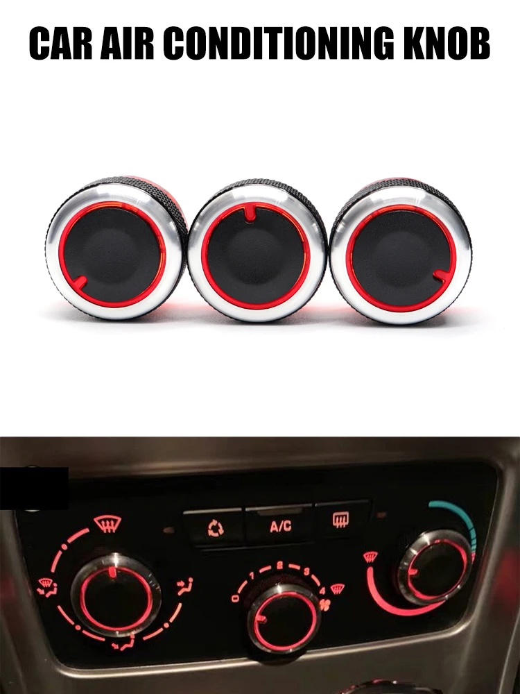 3 Pieces/Set Fit For Peugeot 206 207 2006-2011 Air Conditioning AC Knobs Switch Heat Control Buttons Car Mouldings