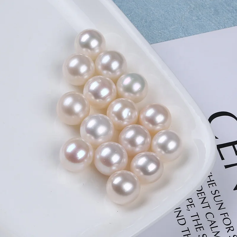 

10-11mm High Quality Natural White Round Freshwater Loose Pearl Beads No Hole For Women DIY Accessories Decoration