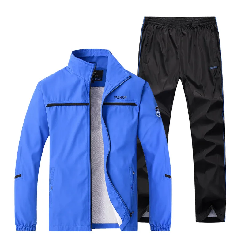 Sportkleding Pak Mannen Nieuw Trainingspak Mannelijke Mode Actieve Sets Lente Herfst Jogging Kleding 2Pc Jas + Broek Aziatische Maat L-5XL