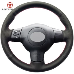 LQTENLEO Black Artificial Leather Car Steering Wheel Cover for Toyota Corolla 2004-2006 Caldina 2002-2007 RAV4 (US) 2004-2005