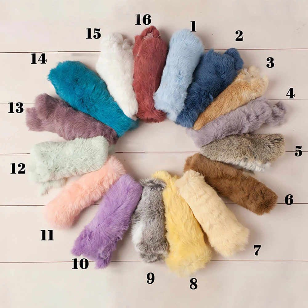 Rabbit Fur Babies Baby Girl Birth Newborn Photography Props Decorate Carpet Mat Infant Studio Photo Shoot Background Blankets