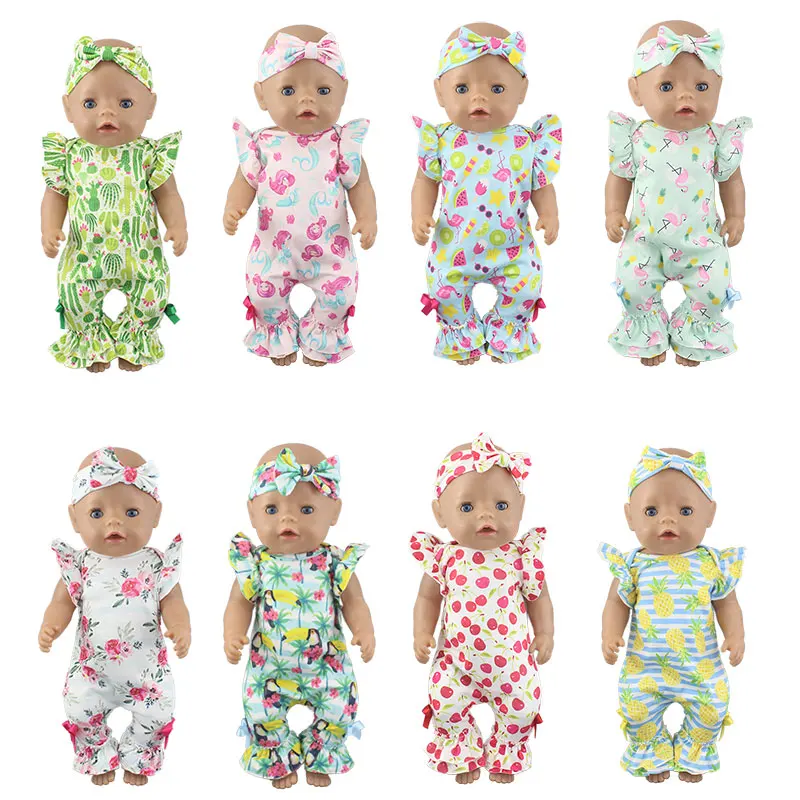 2023 New Summmer Pajamas Suits Fit For 17Inch Baby Doll 43cm Reborn Babies Clothes