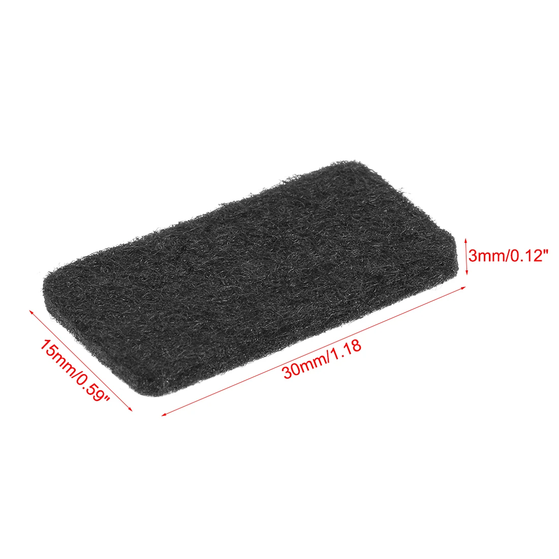 uxcell 48Pcs Furniture Pads 30mm x 15mm Adhesive Felt Pads 3mm Thick Black